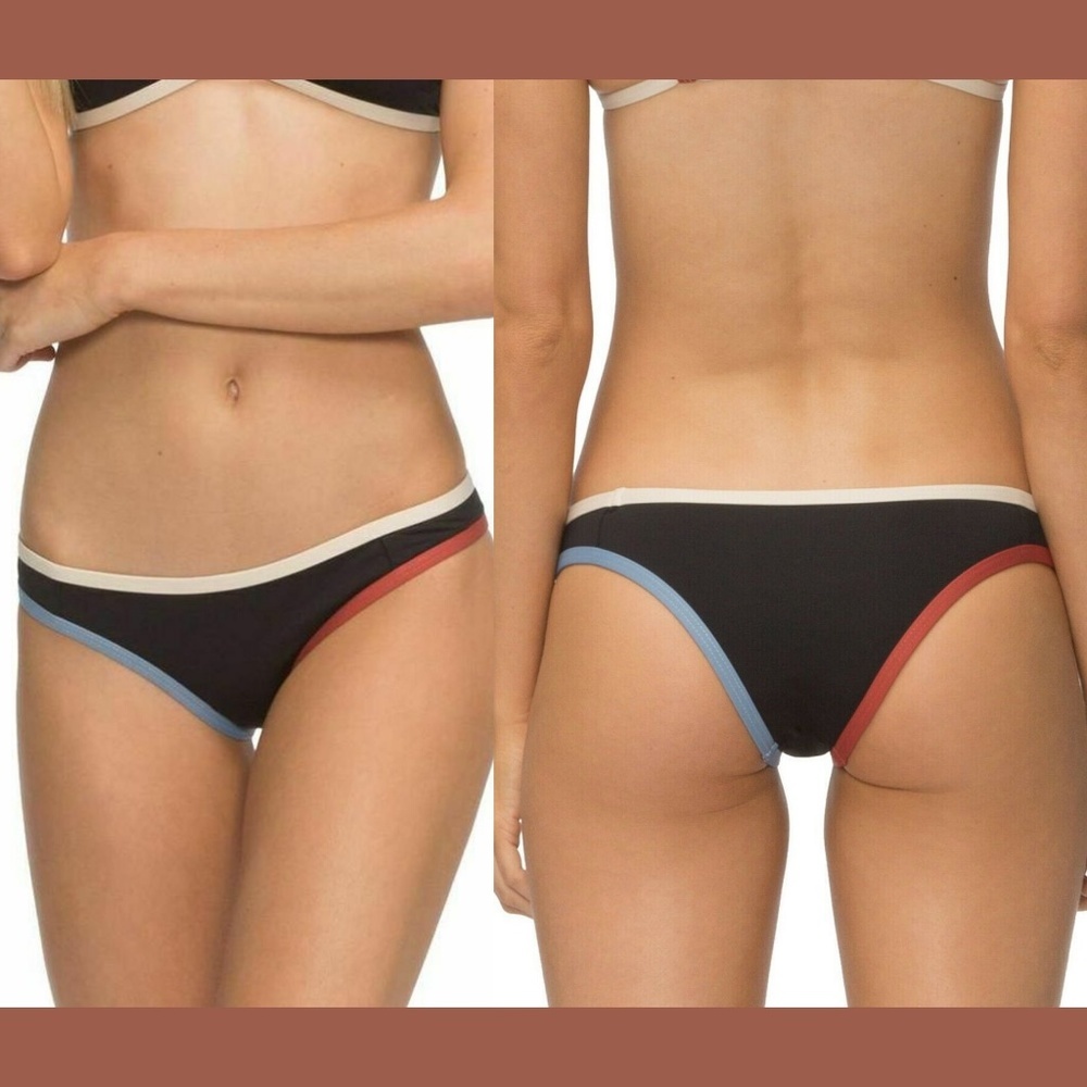 NWT Tavik‎ Jayden Colorblock Bikini Bottoms BlacK/BLUE/HIBISCUS [SZ Small ]